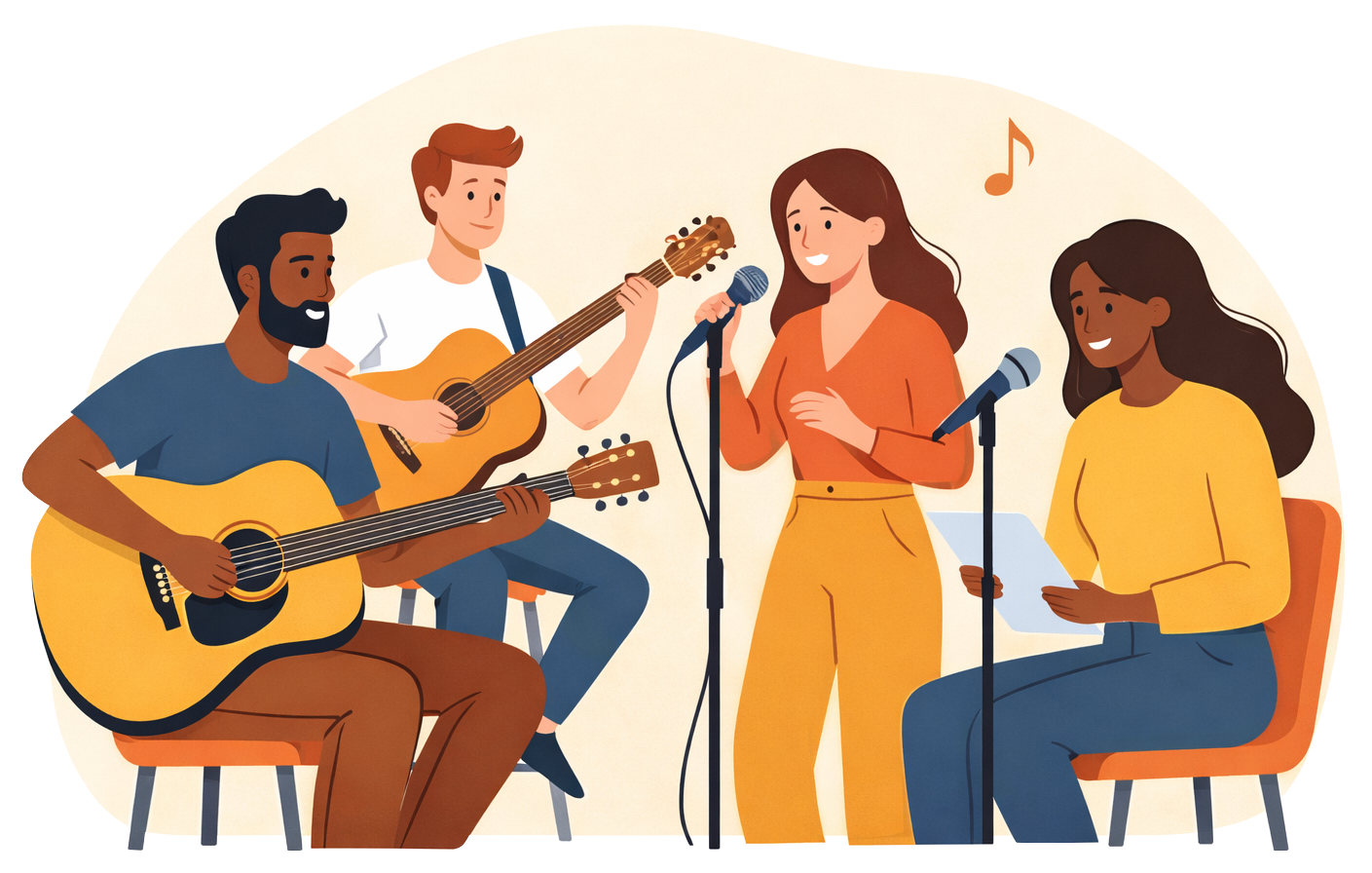 Gruppo di musicisti che suona insieme